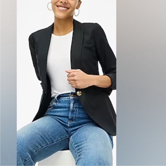 J. Crew Jackets & Blazers - J. Crew linen-blend one-button blazer in black AL755 size 4